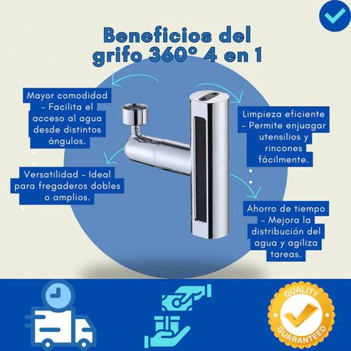 ¡Grifo 4 en 1, 360°! 💧✨ Elegancia y Funcionalidad en Cada Giro 🔥 Mejora tu Cocina o Baño Hoy Mismo 🚿 ¡Hazlo Tuyo Ahora!